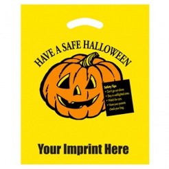 "Have a Safe Halloween" 12"x15" Yellow Take Home Bags (Custom)